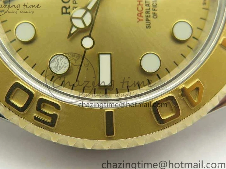 0114 Popular Yacht-Master 116655 3AF Best Edition YG Wrapped Gold Dial On SS YG Bracelet A 3454